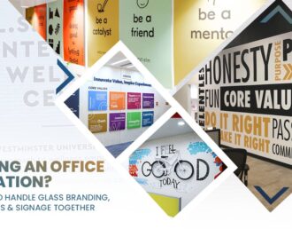 Planning an Office Renovation? Here’s How to Handle Glass Branding, Wall Graphics & Signage Together