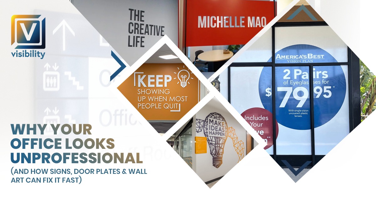 Why Your Office Looks Unprofessional (And How Signs, Door Plates & Wall Art Can Fix It Fast)