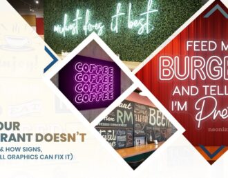 Why Your Restaurant Doesn’t Feel Premium (And How Signs, Lighting & Wall Graphics Can Fix It)